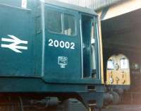 20002 outside the main shed at Eastfield in 1980. Sister locomotive 20036 stands in the background.<br><br>[Colin Alexander //1980]