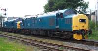 37275+37109 leaving Ramsbottom on 8 July 2012 during the East Lancs diesel gala.<br><br>[Colin Alexander 08/07/2012]