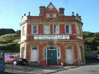 Frontage of the Aberystwyth Cliff Railway lower base station which is located just off the north end of the esplanade by the rear of Aberystwyth University's large student quarters building.<br><br>[David Pesterfield 29/05/2012]
