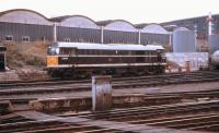 Brush Type 2 no. D5654 stands on 'Kings Cross Loco' stabling and refuelling point at the north west corner of the station between duties on 28 July 1967 [see image 2575].<br><br>[John McIntyre 28/07/1967]