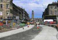 View east along West Maitland Street from Haymarket on 28 July 2012 with foundations laid for tram tracks.<br><br>[Bill Roberton 28/07/2012]