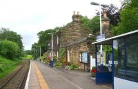 Platform scene at Egton on the Esk Valley line in July 2012. View is west in the general direction of Middlesbrough.<br><br>[John Furnevel 11/07/2012]