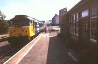 <I>The Northern Belle</I> excursion train at Dufftown in August 1987 following its arrival from Aberdeen.<br><br>[Ian Dinmore /08/1987]