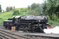 Ivatt 4MT 4-6-0 no 43106 at Bridgnorth on 2 August 2012.<br><br>[Peter Todd 02/08/2012]