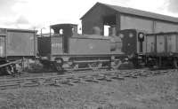 Veteran Johnson 1F 0-6-0T no 41708 of 1880, complete with original half-cab, stands on Canklow shed in May 1966. Withdrawn 7 months later from Langwith Junction the locomotive subsequently passed into preservation [see image 23298].  <br><br>[K A Gray 22/05/1966]