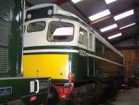 A sparkling D5370 photographed on 7 August 2012 inside the L&HR shed at Haverthwaite.<br><br>[Colin Alexander 07/08/2012]