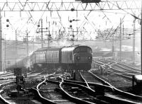 A 'Peak' approaching Carlisle from the south in the summer of 1976 on the climb up from London Road and the S&C route.<br><br>[John Furnevel 27/06/1976]