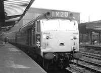 D439 with dented nose on train 1M20 the up <I>Royal Scot</I> at Carlisle in July 1969.<br><br>[John Furnevel 04/07/1969]