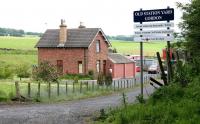 Road approach to the former Gordon station, Berwickshire, photographed in June 2005.<br><br>[John Furnevel 20/06/2005]