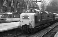 Just listen to that! Deltic 55008 <i>The Green Howards</i> preparing to leave Kings Cross in the summer of 1979 with a train for Edinburgh Waverley.<br><br>[John Furnevel 20/06/1979]