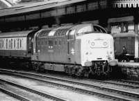 55016 <I>Gordon Highlander</I> on an ECML express at York station in July 1980.<br><br>[John Furnevel 20/07/1980]