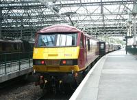 North Berwick train comprised of locomotive hauled slam-door stock standing at Waverley Station in July 2004.<br><br>[John Furnevel 16/07/2004]