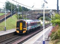 ScotRail 158707 deputising for the usual EMU on a North Berwick service leaving Musselburgh in July 2004.<br><br>[John Furnevel 16/07/2004]