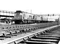 5128+5324 leaving Perth with a Glasgow - Inverness train - 25 May 1970.<br><br>[John Furnevel 25/05/1970]