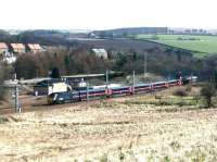 A GNER London - Aberdeen HST service runs north through Grantshouse in March 2004.<br><br>[John Furnevel 16/03/2004]