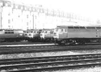 The refuelling and fast - turnaround point at Ranelagh Bridge, outside Paddington station, the Western Region version of Kings Cross Loco [see image 2575], seen in 1969 with Brush and Western Type 4s using the facilities.<br><br>[John Furnevel 20/09/1969]