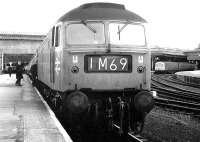 Brush Type 4 1958 about to leave Perth with the morning Motorail for Kensington Olympia in May 1970 while a northbound DMU waits in the Dundee platform.<br><br>[John Furnevel 25/05/1970]