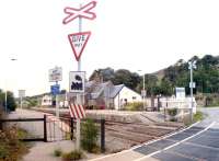 Looking north over the level crossing at Rogart in September 2001.<br><br>[John Furnevel 09/09/2001]