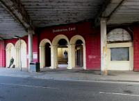 Come on up! Entrance to Dumbarton East station from Glasgow Road on 10 July 2005. [See image 28713]<br><br>[John Furnevel 10/07/2005]