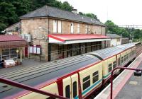 A Milngavie train calls at Bearsden in the summer of 2005.<br><br>[John Furnevel 10/07/2005]