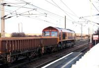 Ballast train at Drem on Boxing Day 2004.<br><br>[John Furnevel 26/12/2004]