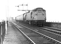 A Type 2 carries out some shunting operations at Stranraer Harbour in October 1972.<br><br>[John Furnevel 13/10/1972]