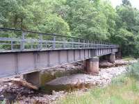 Viaduct over the Calder Burn.This is now part of The Great Glen Way and has been given a wooden deck, 28/07/05.<br><br>[John Gray 28/7/2005]