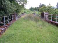 Top view of bridge near Altrua. The trackbed further west is virtually impassable due to the rhododendrons, 28/07/05.<br><br>[John Gray //]