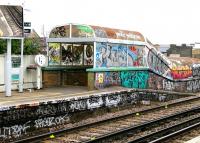 <I>'Damn! Missed a bit...'</I> Touch of graffiti on the down platform at Clapham High Street station in July 2005.<br><br>[John Furnevel 21/07/2005]