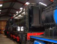 Ex-LMS diesel shunting locomotive AD601 inside the shed at Haverthwaite on 7 August 2012.<br><br>[Colin Alexander 07/08/2012]