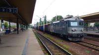 A southbound minerals train runs through Czestochowa in July 2012 hauled by CTL Logistics Co-Co 182-058. Built by Skoda in mid-1960s, the Freight locomotive has a maximum speed of 90kmh.<br><br>[Colin Miller 21/07/2012]