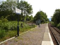 Platform view at Locheilside in June 2012, looking east towards Fort William.<br><br>[David Pesterfield 20/06/2012]