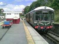 Derby Lightweight single unit M79900 in Platform 3 at Wirksworth on 14 August 2012. This is the starting point for the shuttle service up the 1:30 gradient to Ravenstor on the Ecclesbourne Valley Railway.<br><br>[Malcolm Chattwood 14/08/2012]