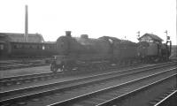 Locomotives stabled alongside Doncaster 'C' signal box in July 1962. The 'box controlled the down goods lines, eventually closing in September 1969.<br><br>[K A Gray /07/1962]