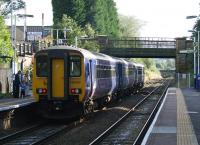 A Clitheroe to Manchester Victoria service restarts from Ramsgreave & Wilpshire on 29 August 2012. The train is climbing Wilpshire bank, something it has been doing for over 4 miles since crossing Whalley viaduct.<br><br>[John McIntyre 29/08/2012]