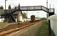 BR Express Sprinter no. 158741 passes through the closed station at Errol in August 1992 en route to Dundee and Aberdeen.<br><br>[John McIntyre 10/08/1992]