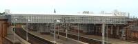 The new overall glazed roof at Paisley Gilmour Street in July 2012. It has made the station a lighter place for passengers as well as giving it a fresh new look. For the same view prior to the work being carried out [see image 18081].<br><br>[Graham Morgan 21/07/2012]