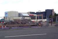 There is a railway in there somewhere. The ongoing redevelopment of Dundee Waterfront makes the city's railhead look even less enticing than usual on 5 August 2012. The proposed rebuild will hopefully improve the station's appearance and environment for passengers and photographers alike.<br><br>[Andrew Wilson 05/08/2012]