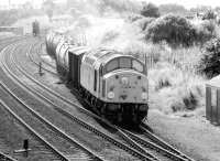 40030 rejoins the ECML to continue its journey north after being held in the loop north of Berwick on 10 August 1981.<br><br>[John Furnevel 10/08/1981]