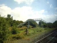 Some track still in place on the branch to the former Point of Ayr colliery, Flintshire, closed in 1996. View from a train on the North Wales Coast line near Prestatyn in Sept 2012.<br><br>[David Pesterfield 05/09/2012]