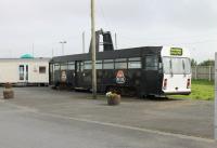 Retired from the Blackpool and Fleetwood Tramway in 2011 <I>Centenary</I> car 643 found a new home at the entrance to Broadwater Caravan Park on the outskirts of Fleetwood to become the site reception/shop/cafe. It was later repainted in traditional green and cream livery but in February 2014 was removed from the site as surplus to requirements. [See image 36217] for this tram in service just prior to withdrawal. Coincidentally, sister tram 644 is performing a similar role at Farmer Parrs Animal World about 200 yards away. <br><br>[Mark Bartlett 08/09/2012]