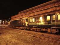 67003 idles overnight in platform 3 at Holyhead after running round stock following arrival on the 16.15 ex Cardiff Central. The combination  will eventually form the 05.32 departure back to Cardiff.<br><br>[David Pesterfield 05/09/2012]