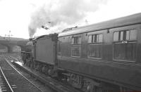 At the end of August 1965, less than two months before its withdrawal, B1 no 61244 <I>'Strang Steel'</I> gets ready to leave Glasgow's Buchanan Street station with the 5.36pm train for Dunblane.<br><br>[K A Gray 31/08/1965]