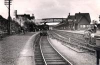 A view of the 1960 RCTS/SLS Joint Scottish Tour from the west end of Crieff station.<br><br>[WA Camwell (Copyright Stephenson Locomotive Society) 15/06/1960]