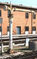 An old and very ornate water crane, still looking largely intact, photographed at the end of platform 6 at Treviso Station in September 2012. <br><br>[Brian Taylor 11/09/2012]