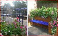 Platform scenes at Hamilton West on 19 September 2012. The station has recently been adopted by NHS Beckford Lodge, with some attractive and colourful results.<br><br>[John Yellowlees 19/09/2012]