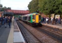 London Midland unit 172340 operates the 17.58 service to Worcester Shrub Hill at Kidderminster on 22nd September 2012. More pasengers than usual due to the Severn Valley Railway Steam Gala next door. This year, the SVR offered excellent value Evening Rover tickets at £9.50 a head.<br><br>[Ken Strachan 22/09/2012]