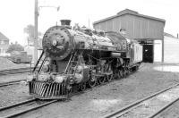 Shed scene at New Romney on the Romney, Hythe and Dymchurch Railway in the summer of 1967. The locomotive is Pacific No 9 <I>Winston Churchill</I>. [Yorkshire Engine Co 2294/1931]<br><br>[Robin Barbour Collection (Courtesy Bruce McCartney) //1967]