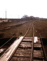 Looking back over the old turntable towards the former station at Youghal, Co Cork, in April 1994, more than 30 years after closure.<br><br>[Ian Dinmore /04/1994]