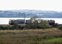 My traditional annual photograph of the 'Leaf Train' on its way back from Helensburgh. Pity about the weather!<br><br>[Beth Crawford 18/10/2012]